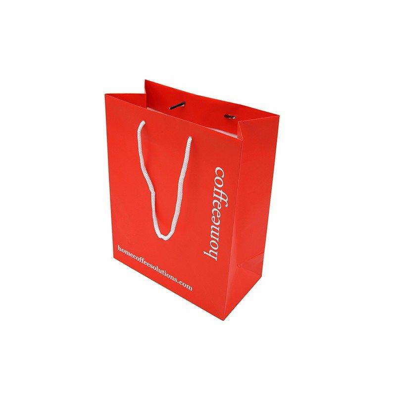 Red Printing Paper Bag With Handles For Gift Clothing