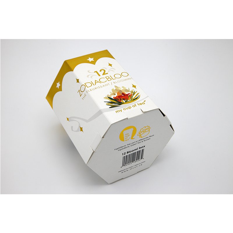 scented tea paper box in gold color
